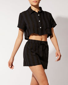 Women | The Cropped Cabana Shirt | Blackout
