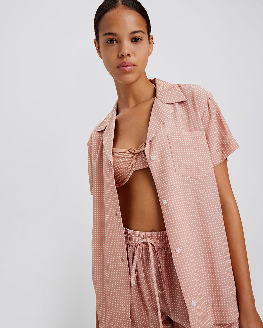 Women | Dahlia Top | Baby Polkadot Taupe