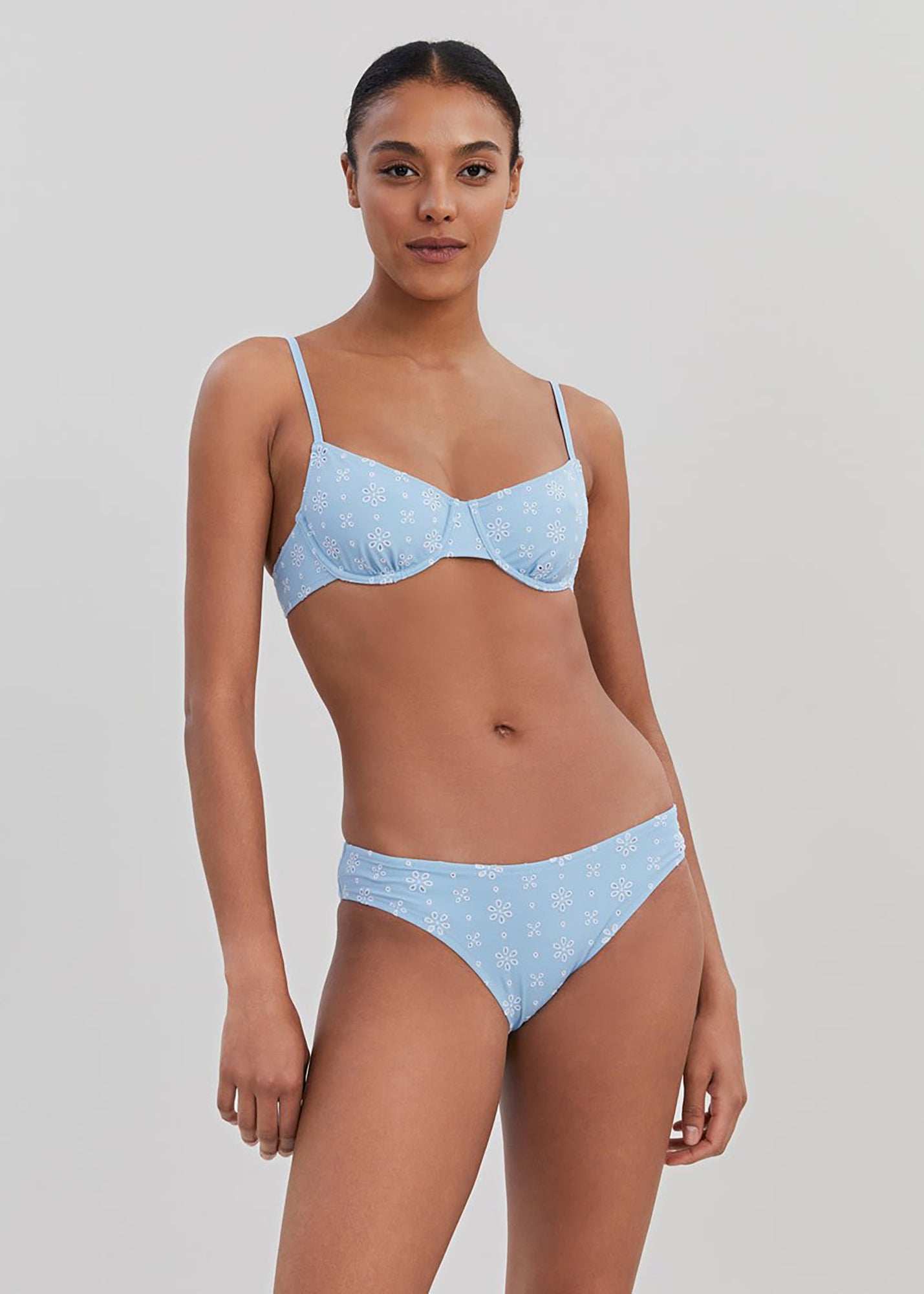 Women | Daphne Eyelet Bikini Bottom | Powder Blue
