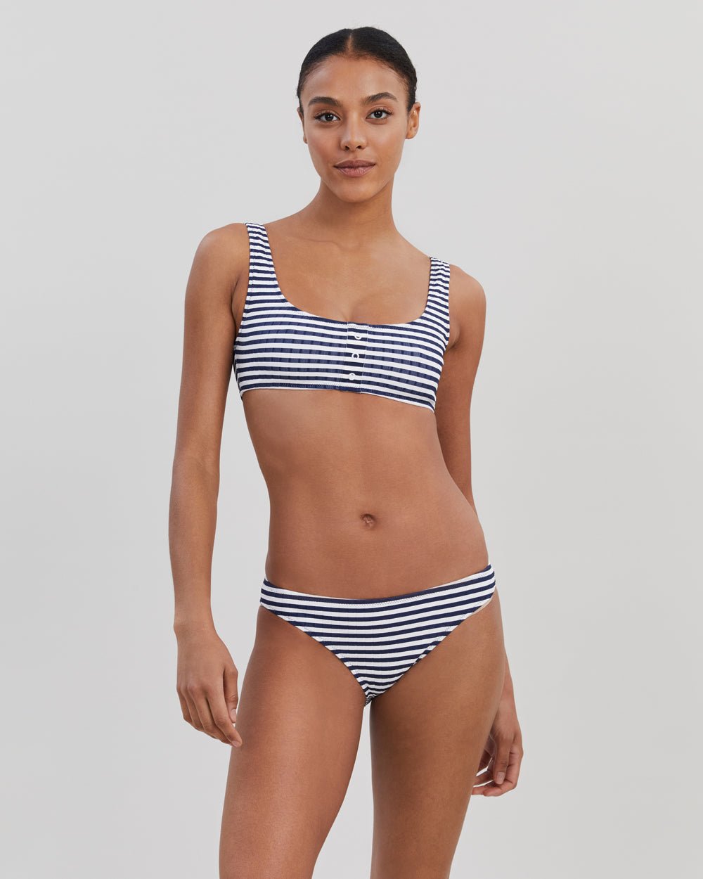 The Elle Ribbed Bikini Bottom - Solid & Striped