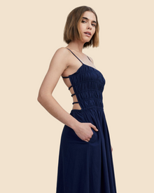 hydrangea midi dress Clementine Midi Dress-BLUE HYDRANGEA / 4