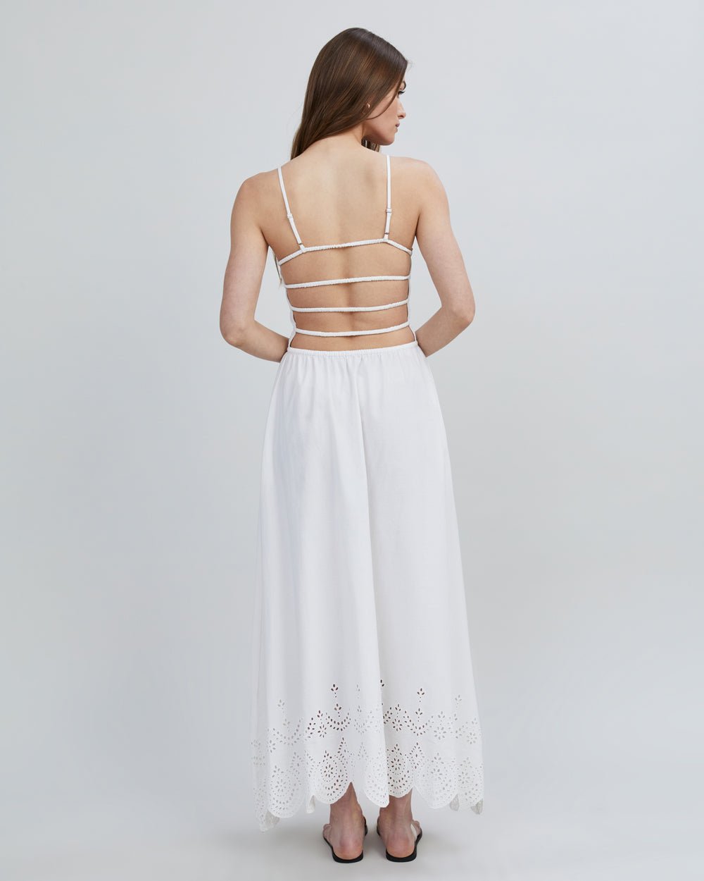 lace embroidered midi dress Rowe Dress | Embroidered Midi Dress