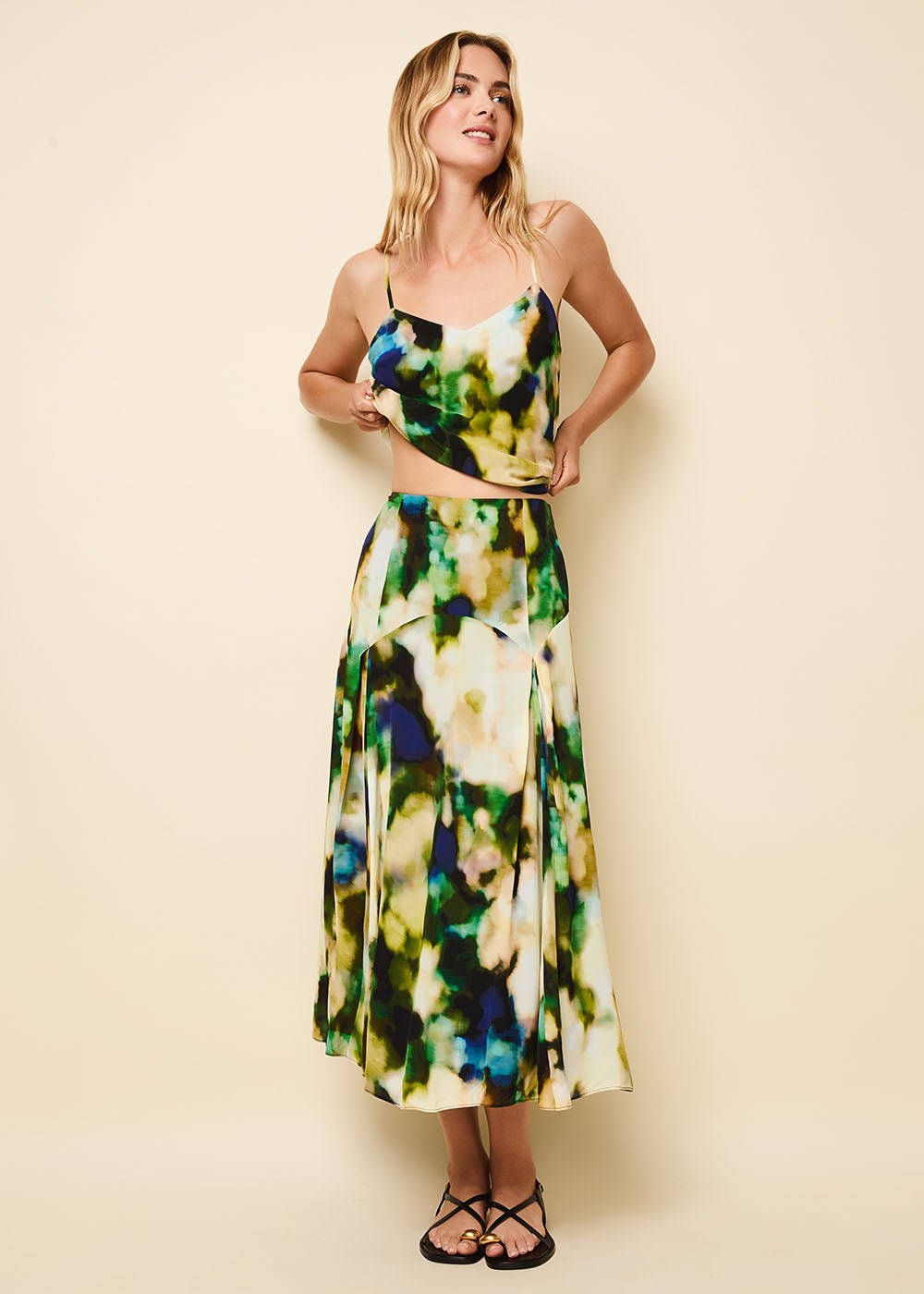 Women | Gray Skirt | Blurred Floral