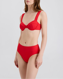 Womens | Lilo Ribbed Bikini Bottom | Lipstick Red