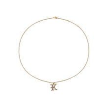 pave old english initial letter K necklace