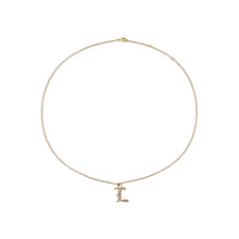 pave old english initial letter necklace