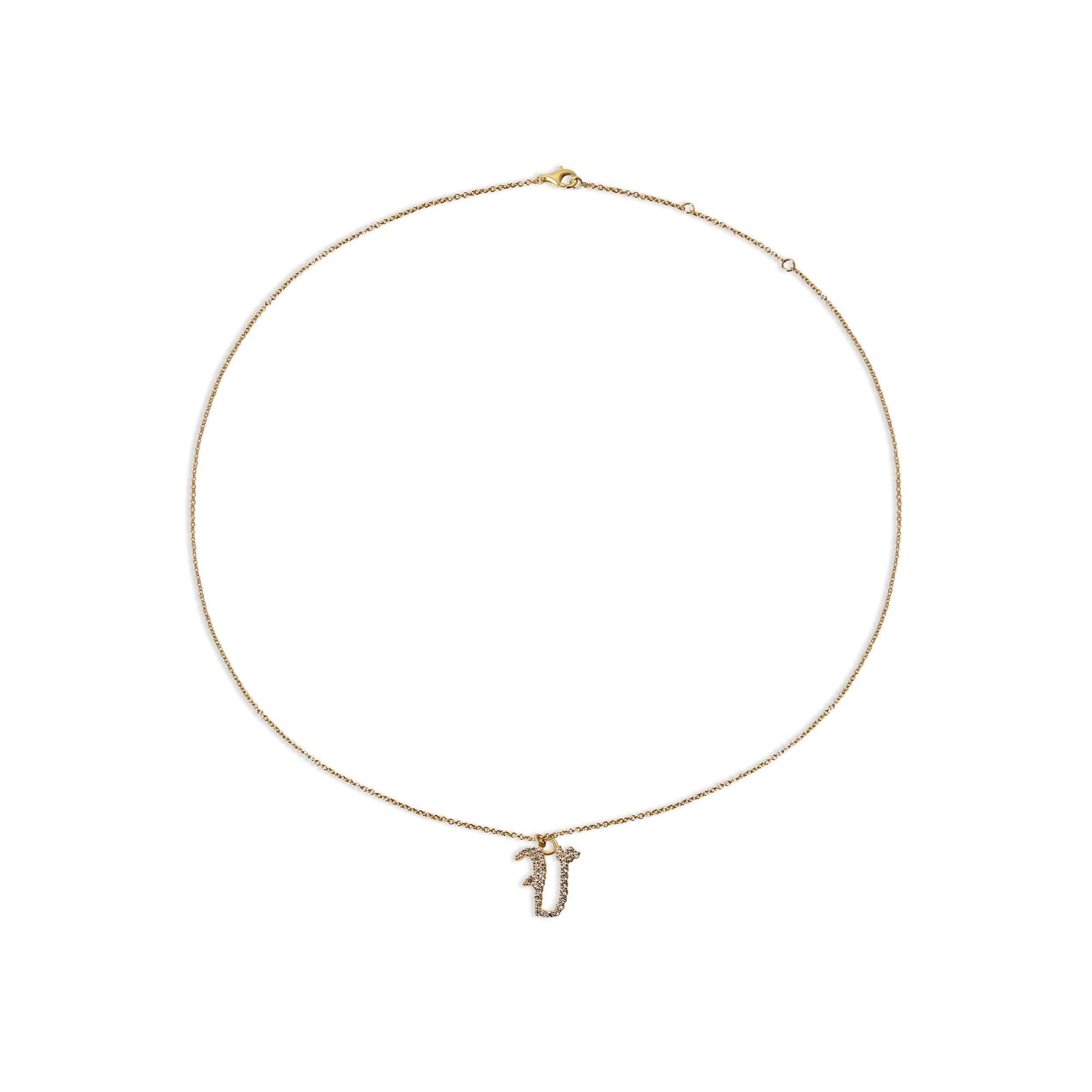 THE RIGID PAVE' OLD ENGLISH NECKLACE - The M Jewelers