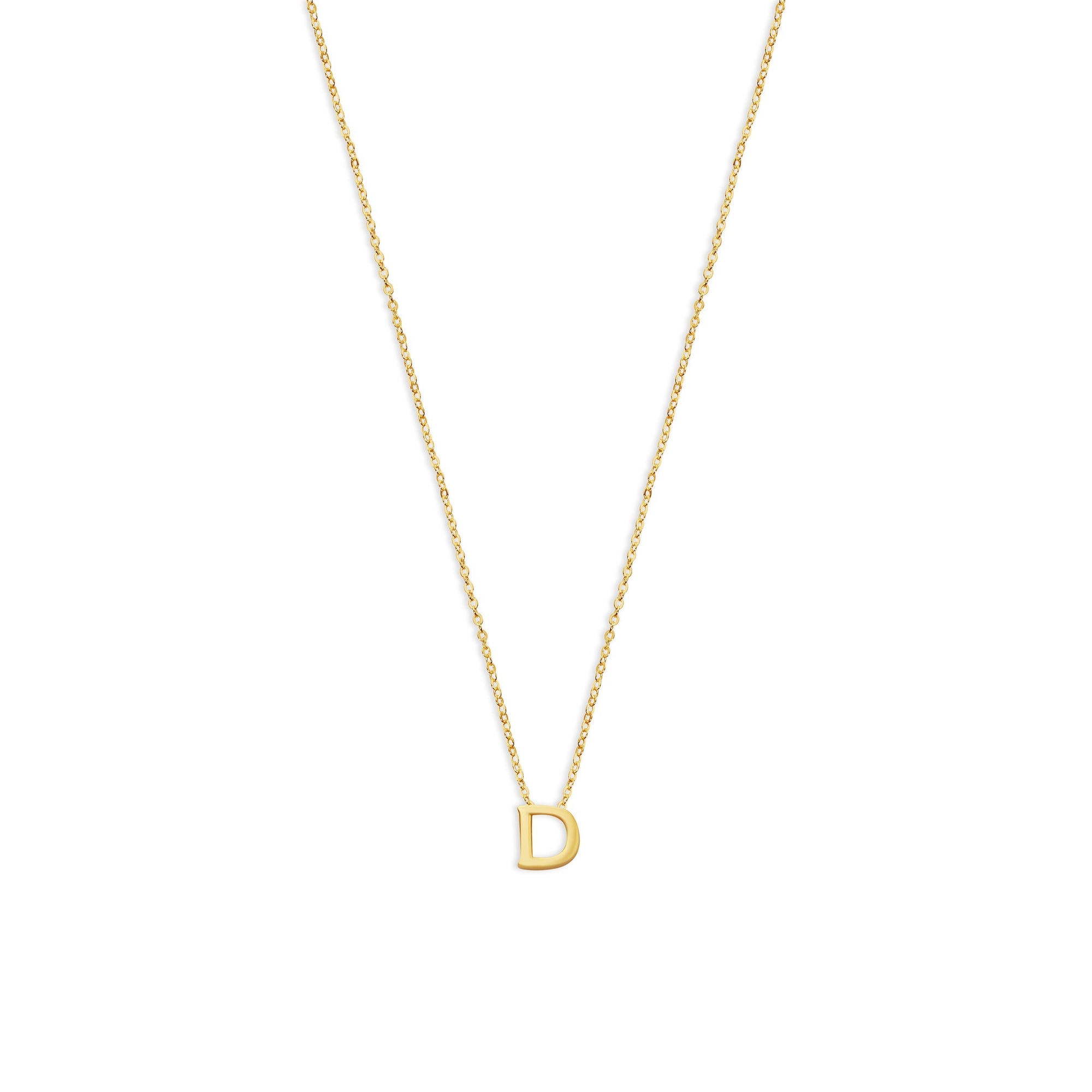 The Tiny Single Initial Block Necklace | Gold