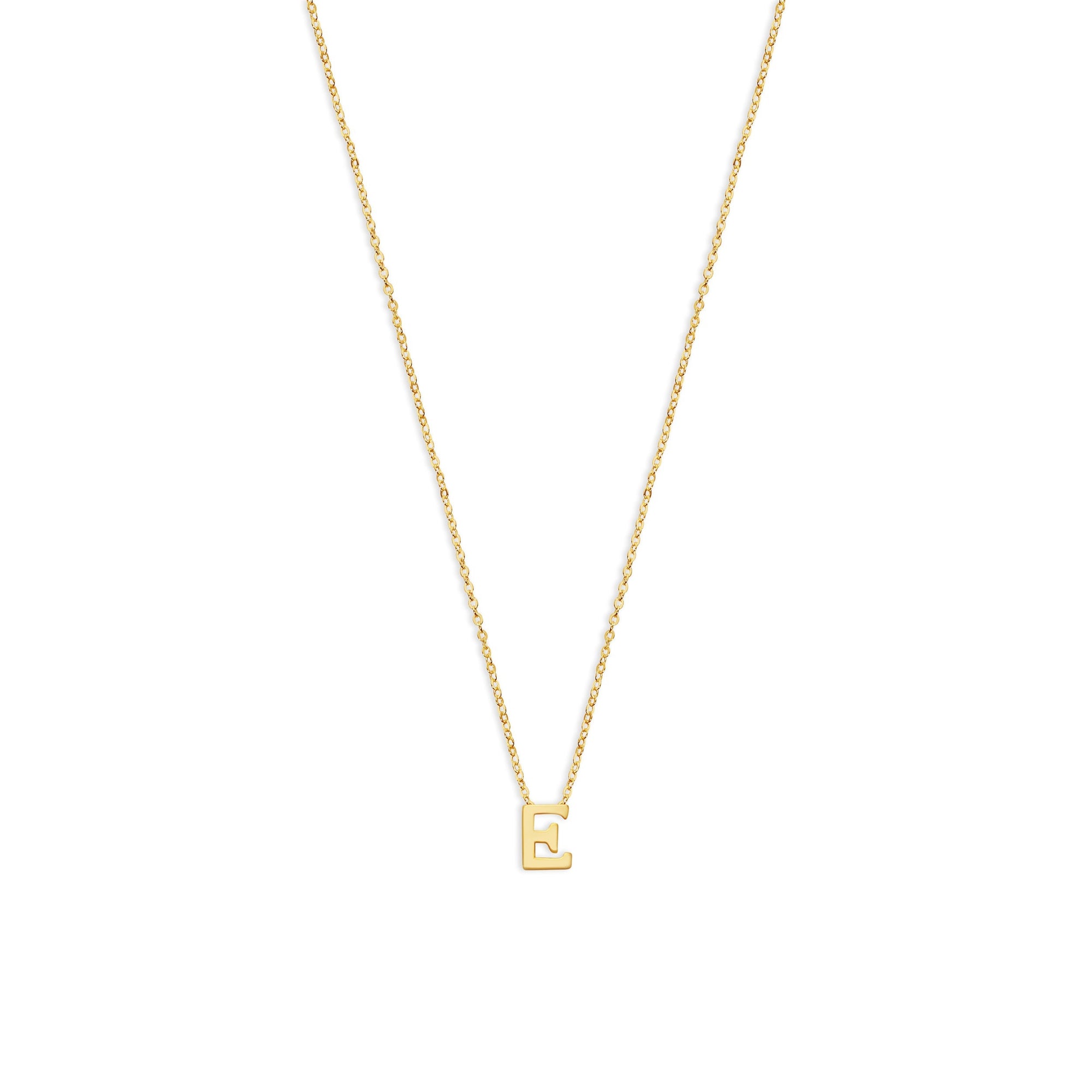 The Tiny Single Initial Block Necklace | Gold