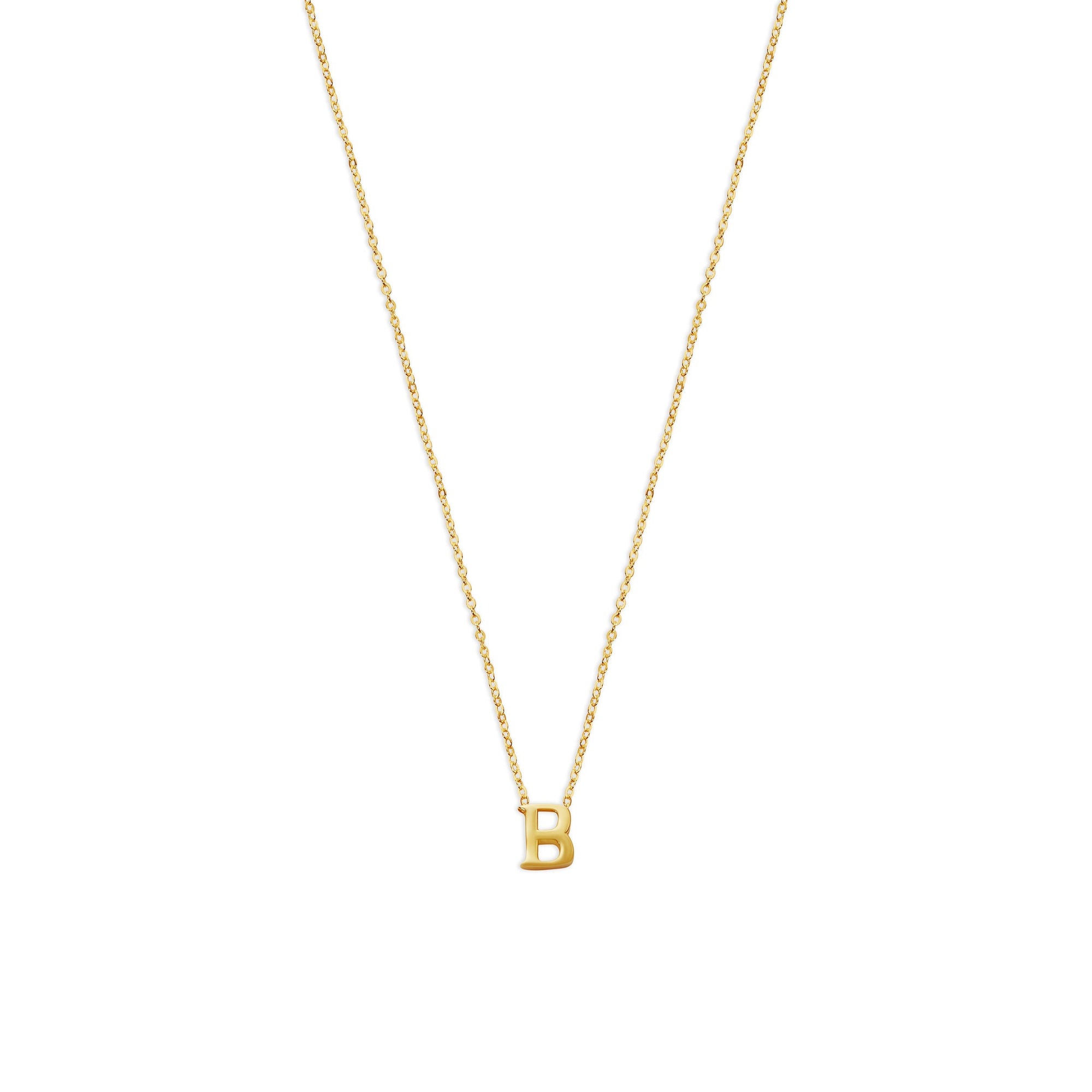 block letter b initial necklace
