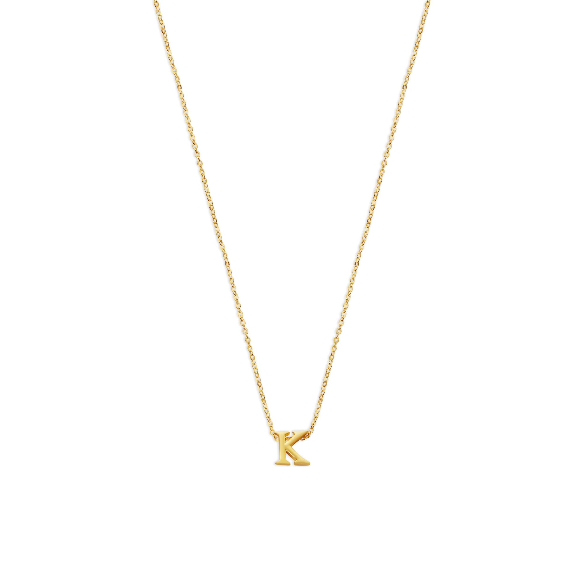 block letter k initial necklace