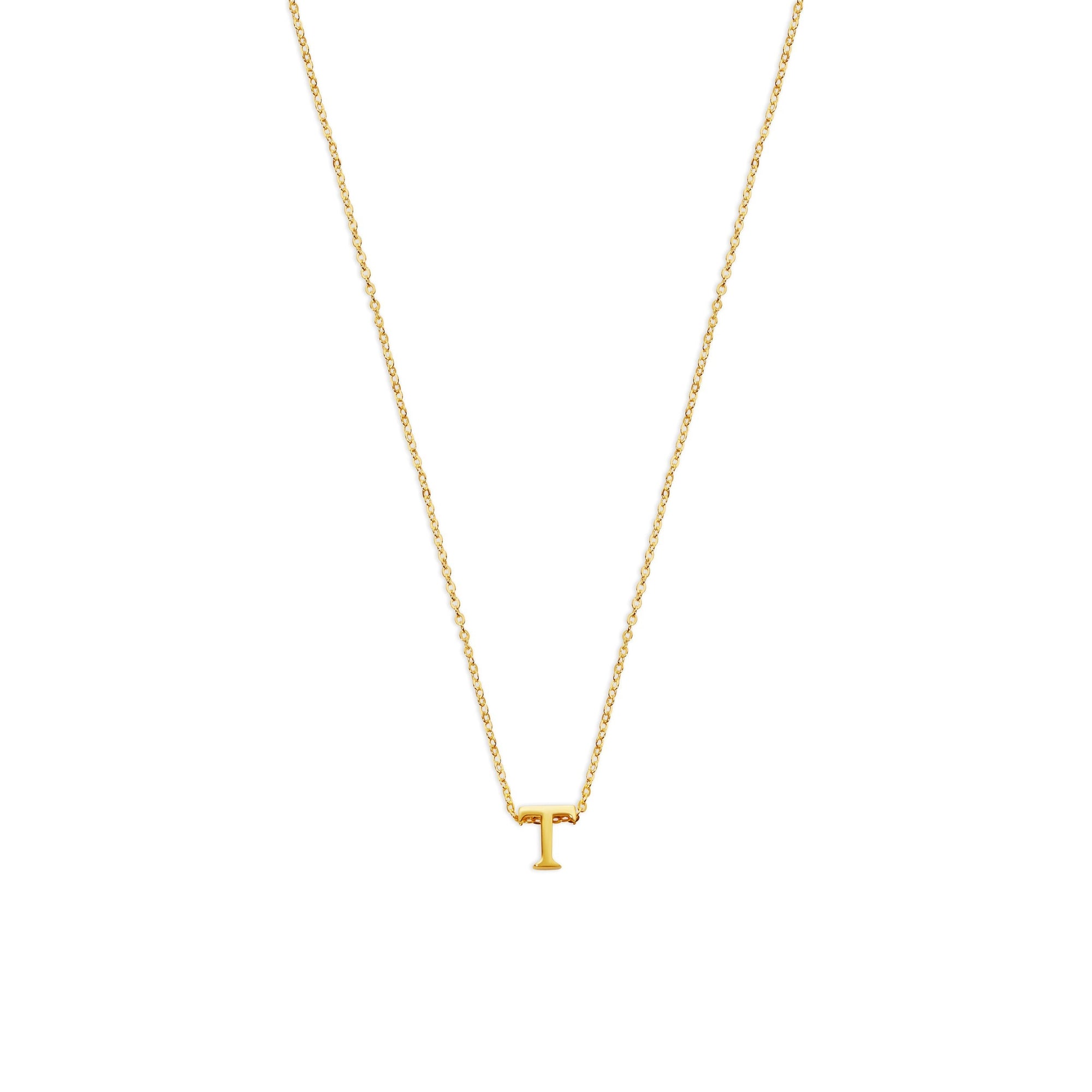 THE TINY SINGLE INITIAL BLOCK NECKLACE - The M Jewelers