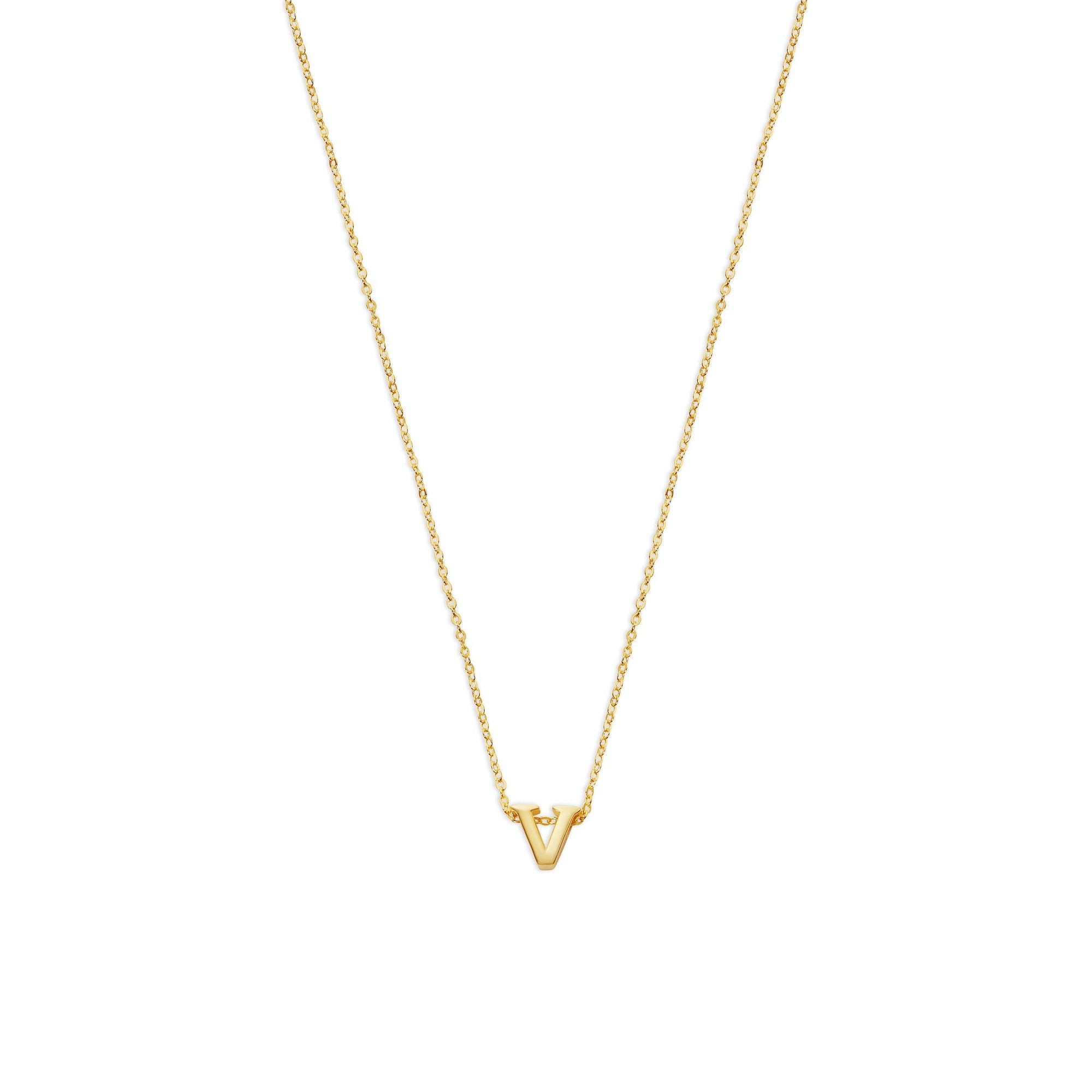 THE TINY SINGLE INITIAL BLOCK NECKLACE - The M Jewelers