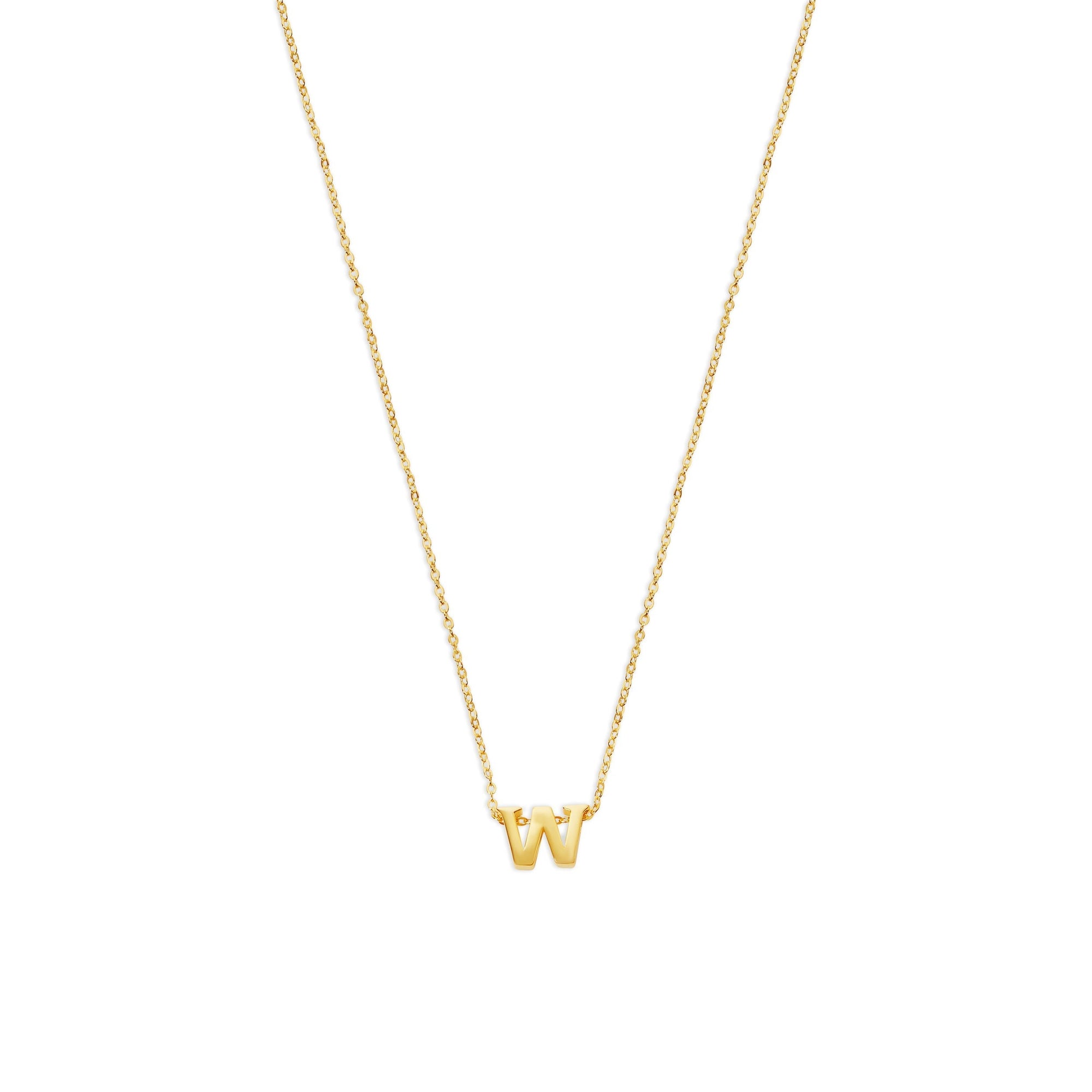 THE TINY SINGLE INITIAL BLOCK NECKLACE - The M Jewelers