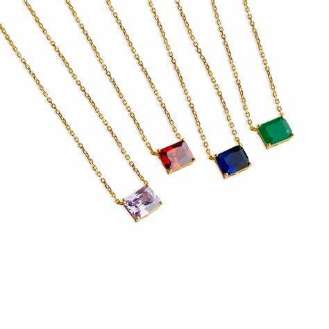 The Green Solitaire Emerald Necklace | Gold