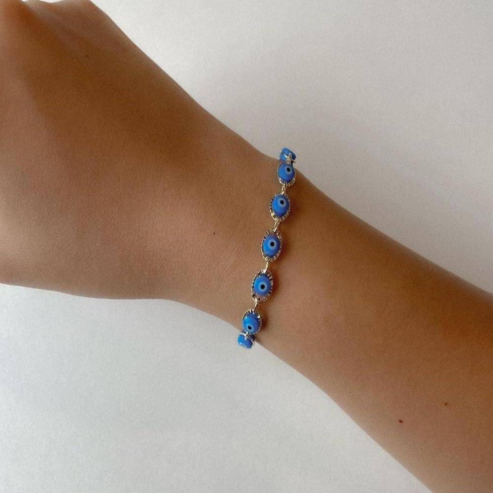 THE LIGHT BLUE EVIL EYE BRACELET - The M Jewelers