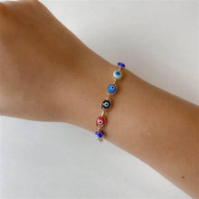THE MULTI COLOR EVIL EYE LINK BRACELET - The M Jewelers