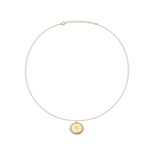 THE BLOCK PAVE' INITIAL DISC NECKLACE - The M Jewelers