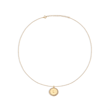 THE BLOCK PAVE' INITIAL DISC NECKLACE - The M Jewelers