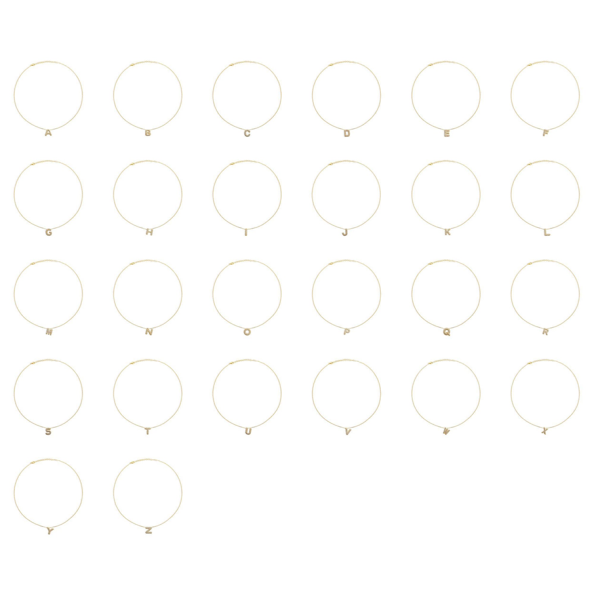 The Pave Bubble Letter Pendant Necklace | Gold Vermeil