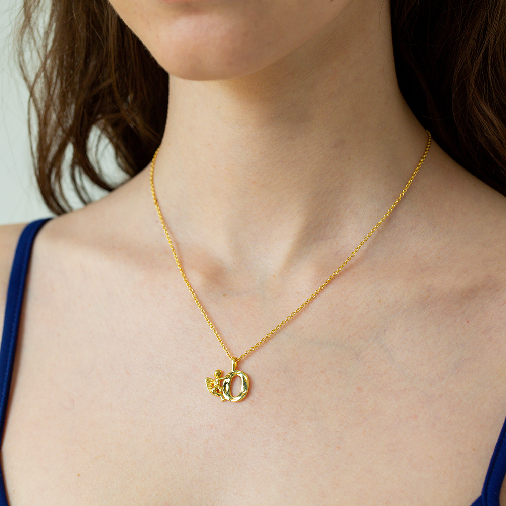 The Angel Letter Pendant | Gold