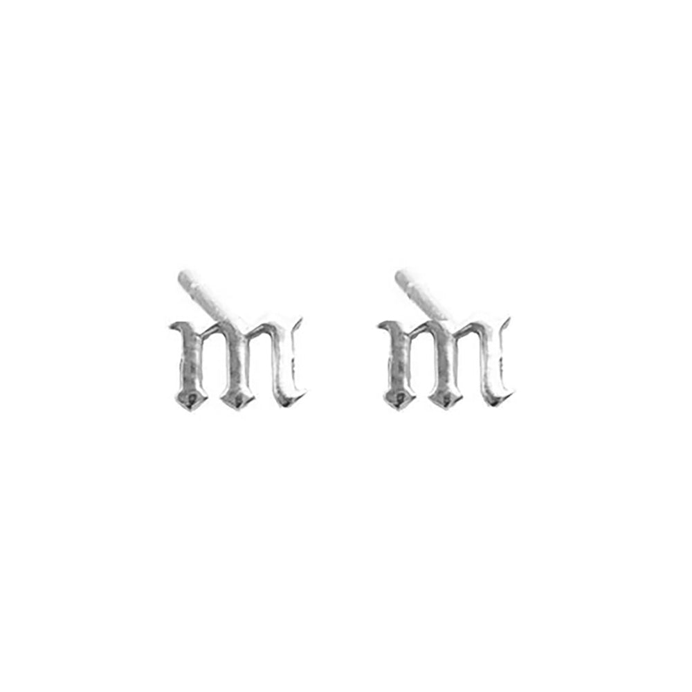 THE GOTHIC INITIAL EARRINGS (LOWERCASE) - The M Jewelers