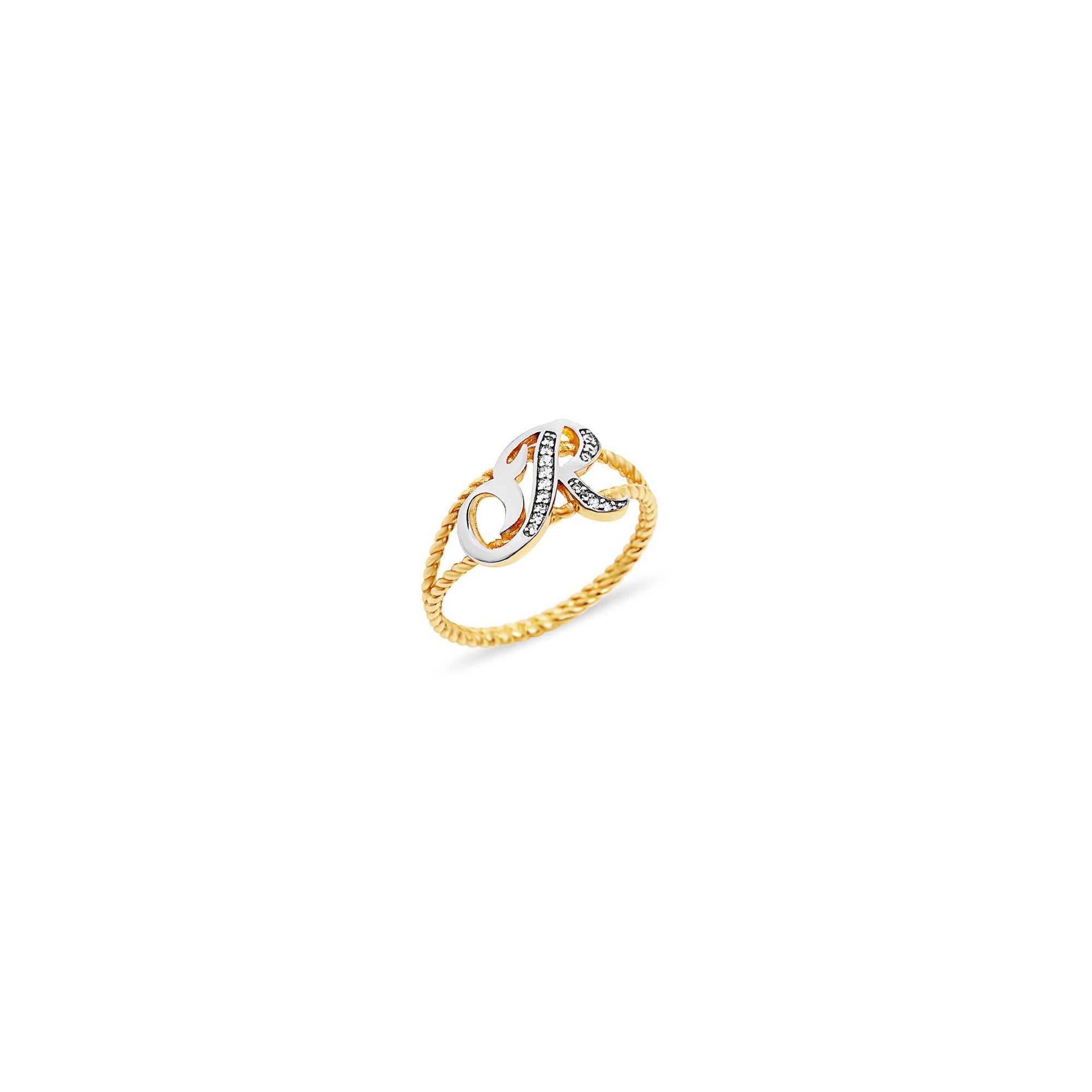 The Script Letter Rope Ring | Gold