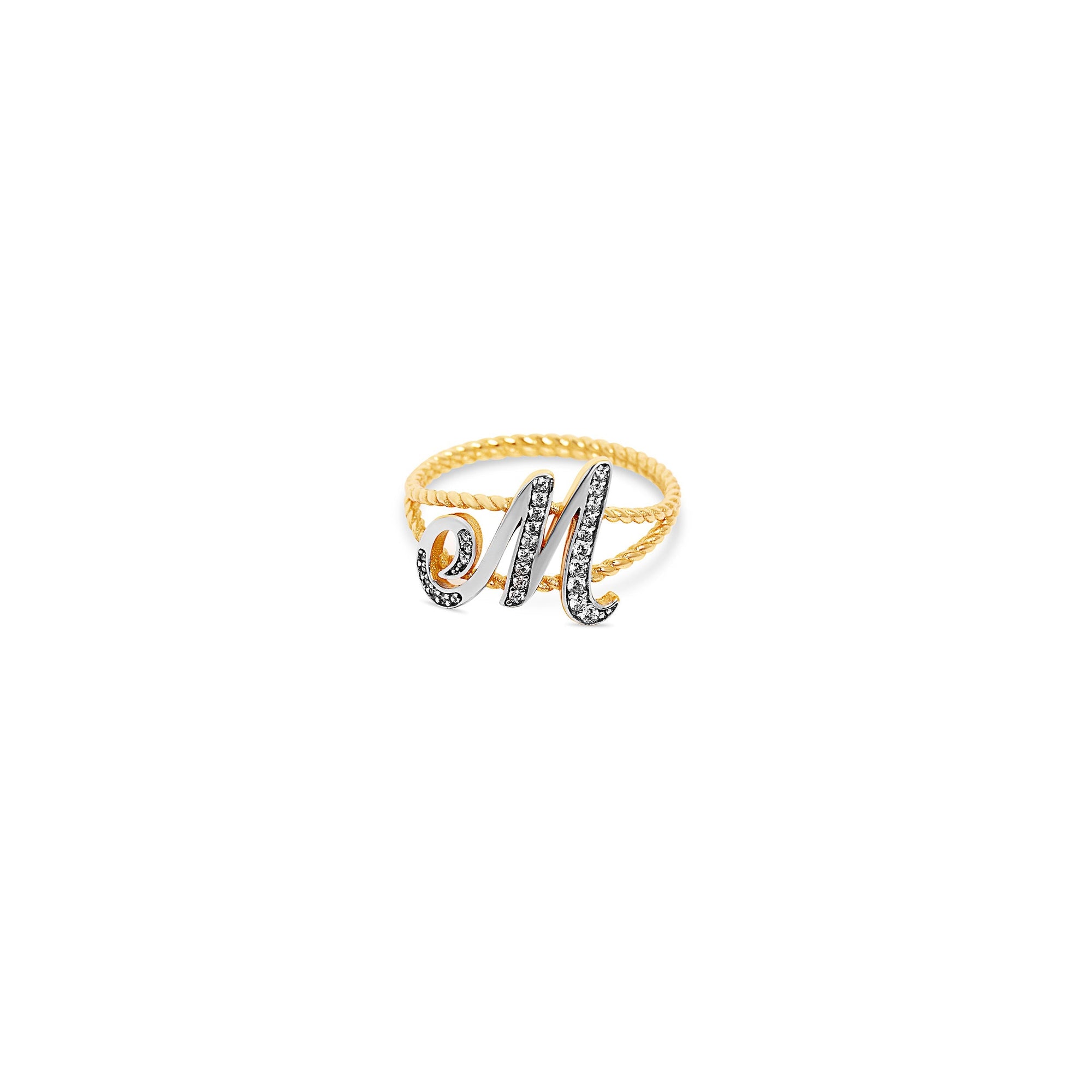 The Script Letter Rope Ring | Gold