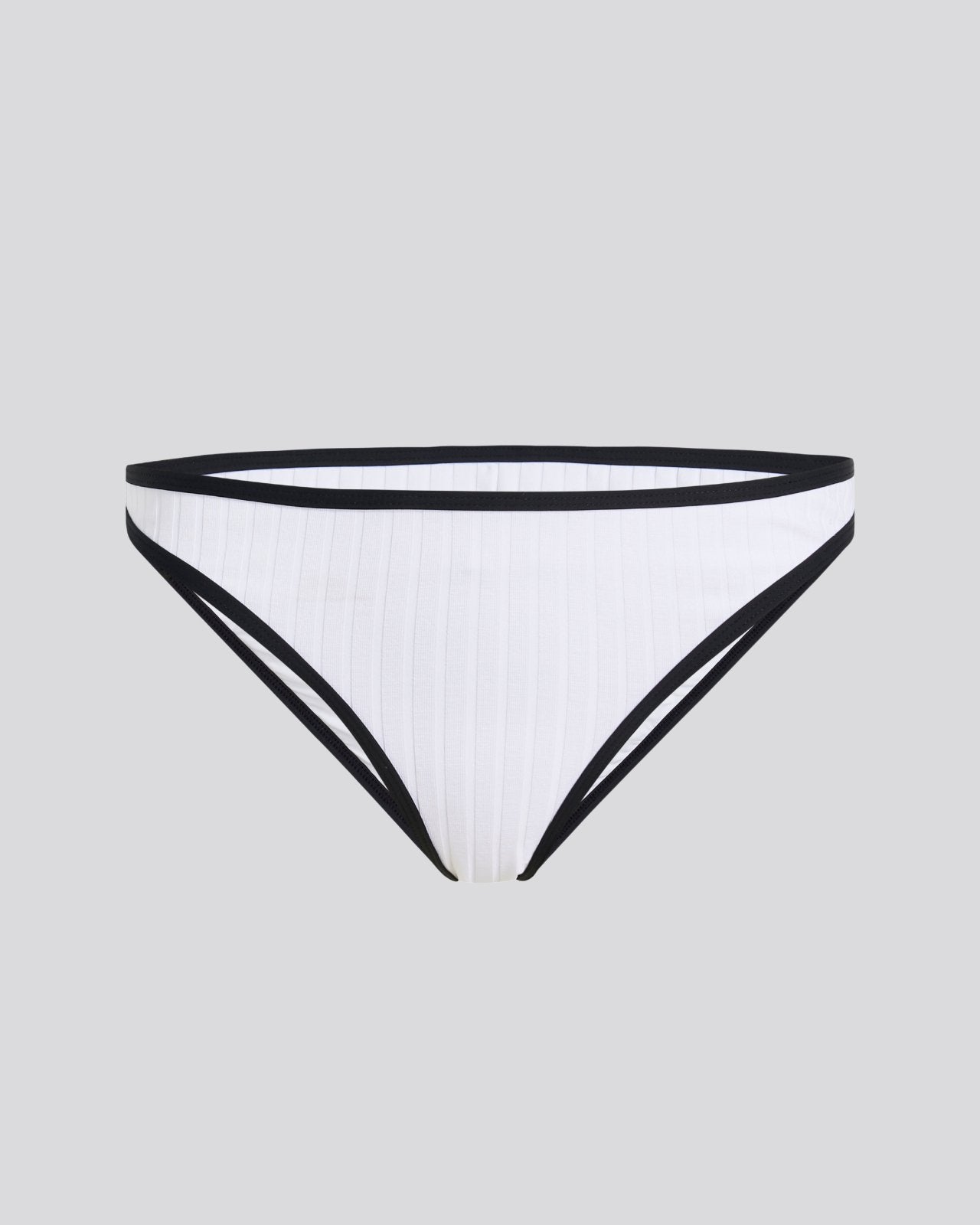 Women | Rachel Ribbed Bikini Bottom | Optic White/Noir