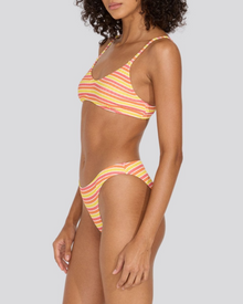 Womens | Rachel Ribbed Bikini Bottom | Sorbet Stripe