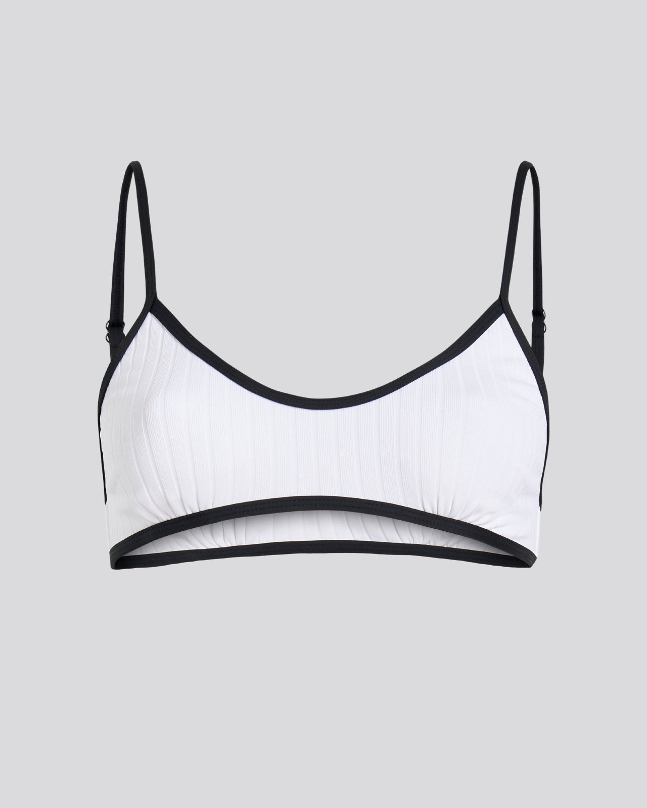 Women | Rachel Ribbed Bikini Top | Optic White/Noir