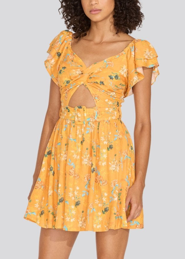 renata mini dress The Renata Mini Dress in Tangerine Multi Floral