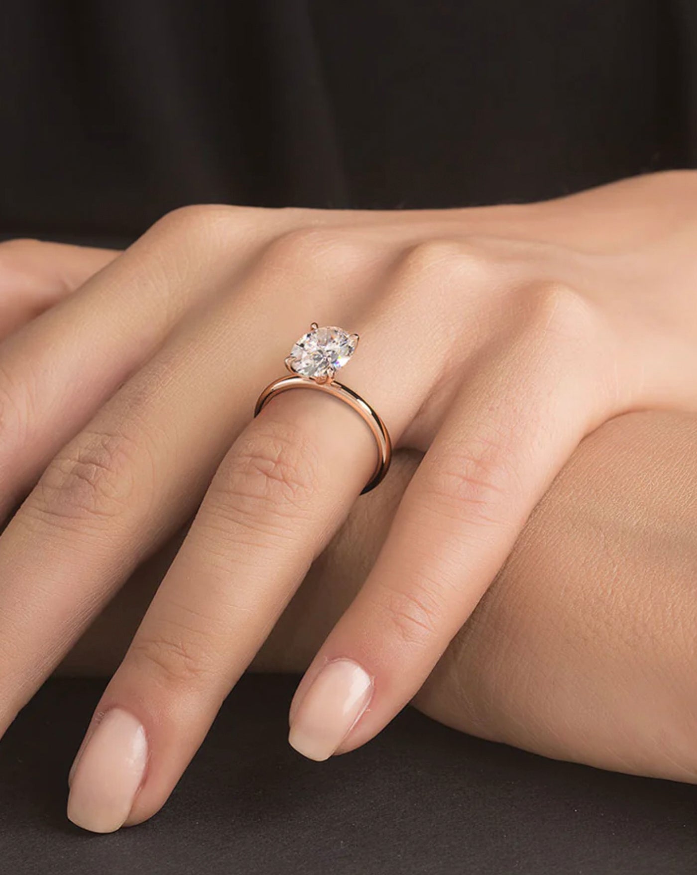 14Kt White Gold Lab Grown Diamond Oval Ring 1.5 Ct | White Gold