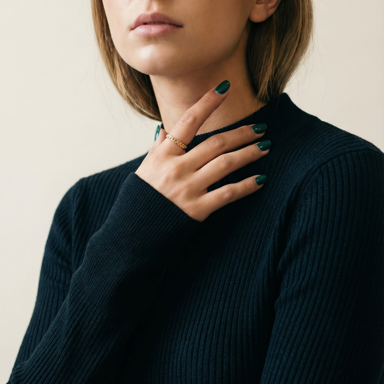 The Thin Cuban Link Ring | Gold