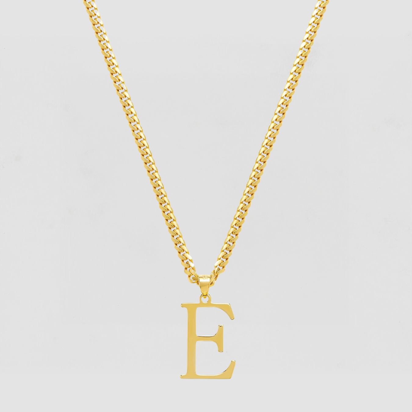 The Times Block Pendant | Gold - Curb