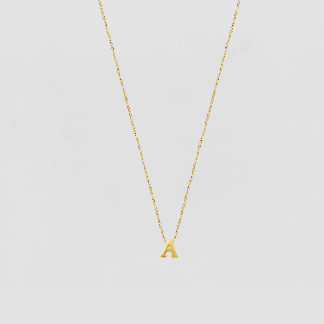The Tiny Single Initial Block Necklace | Gold