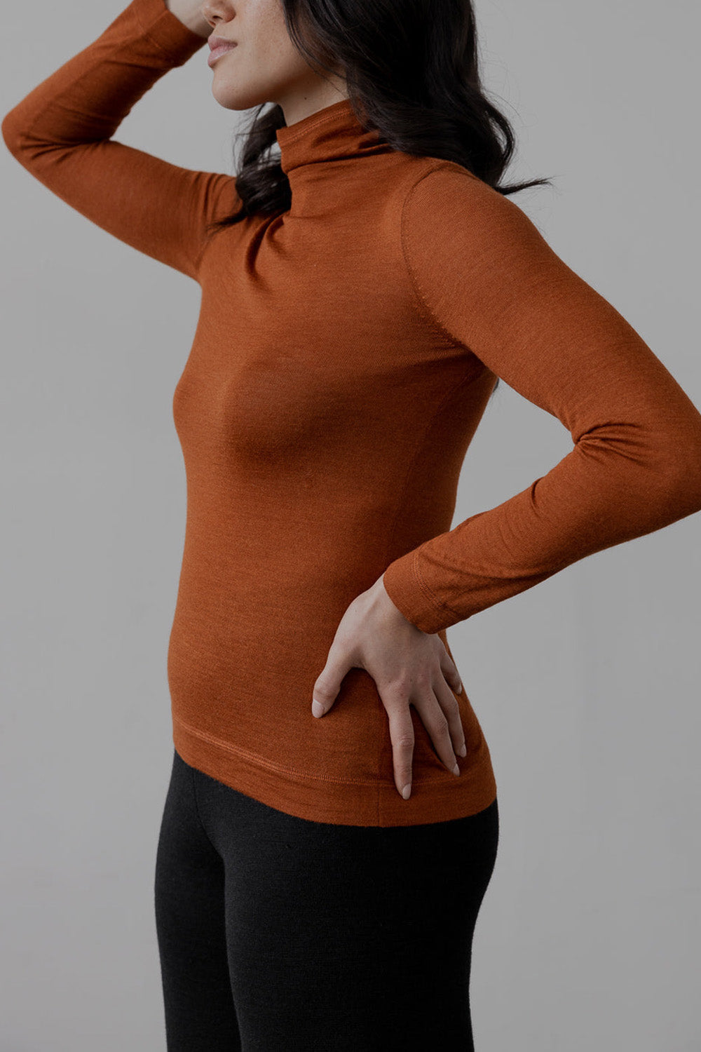 T Neck Pullover | Rust
