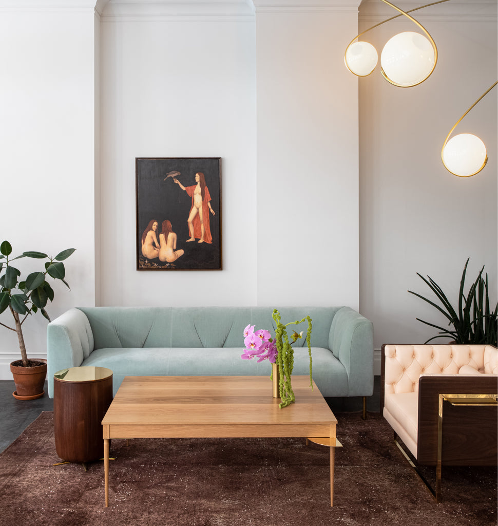 The Cain Coffee Table (White Oak) -- Roll & Hill Showroom, New York City. Image by Sarah Elliott