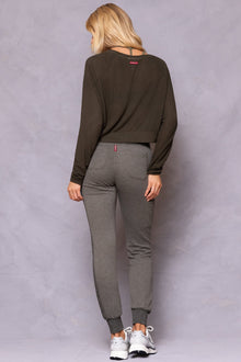 Women | Striated Racing Stripe Fitted Jogger | Olive