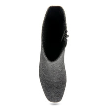 Cezarina Bootie Mid Block Heel | Gunmetal Knit Knit