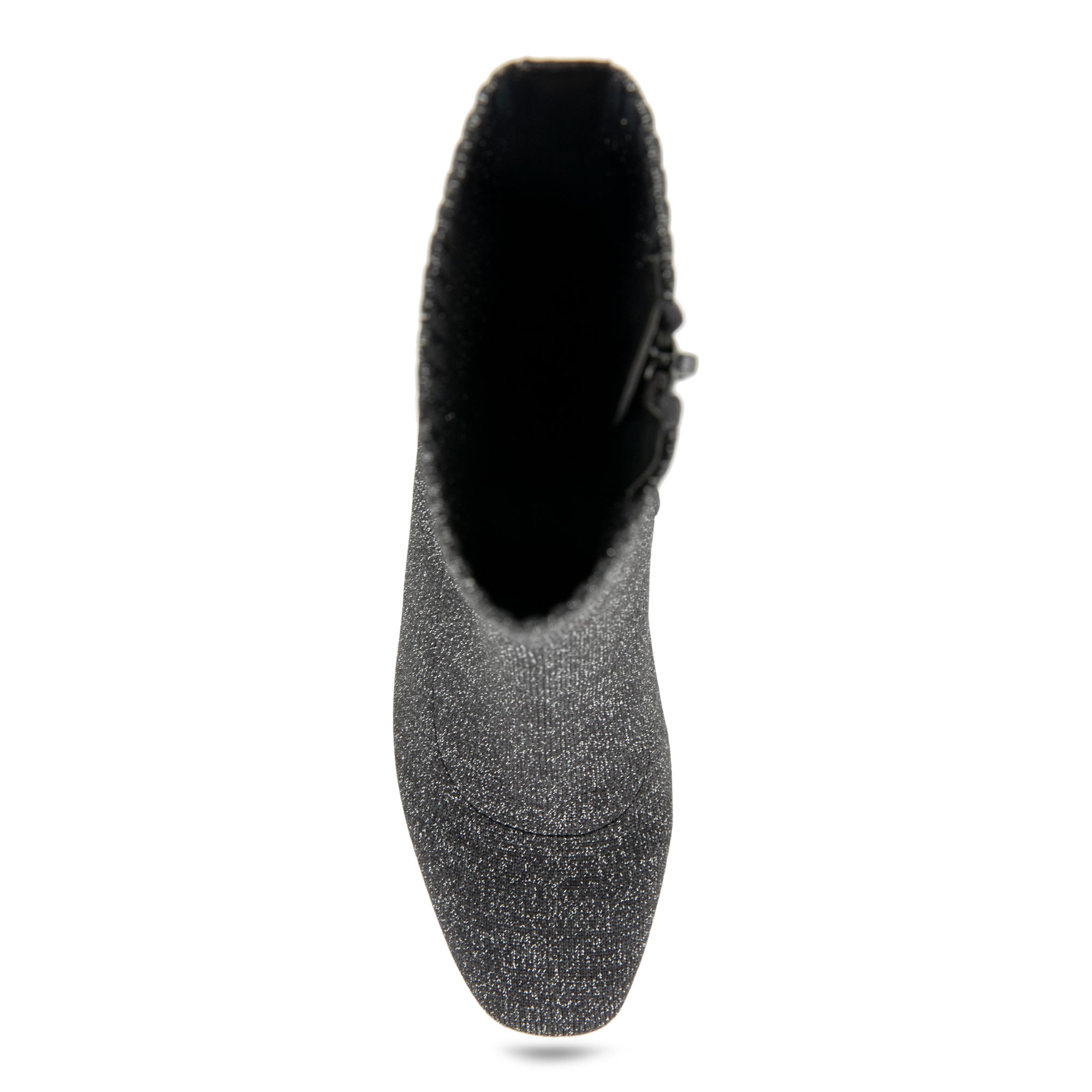 Cezarina Bootie Mid Block Heel | Gunmetal Knit Knit