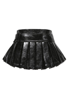 Teresa Leather Mini Skirt | Black