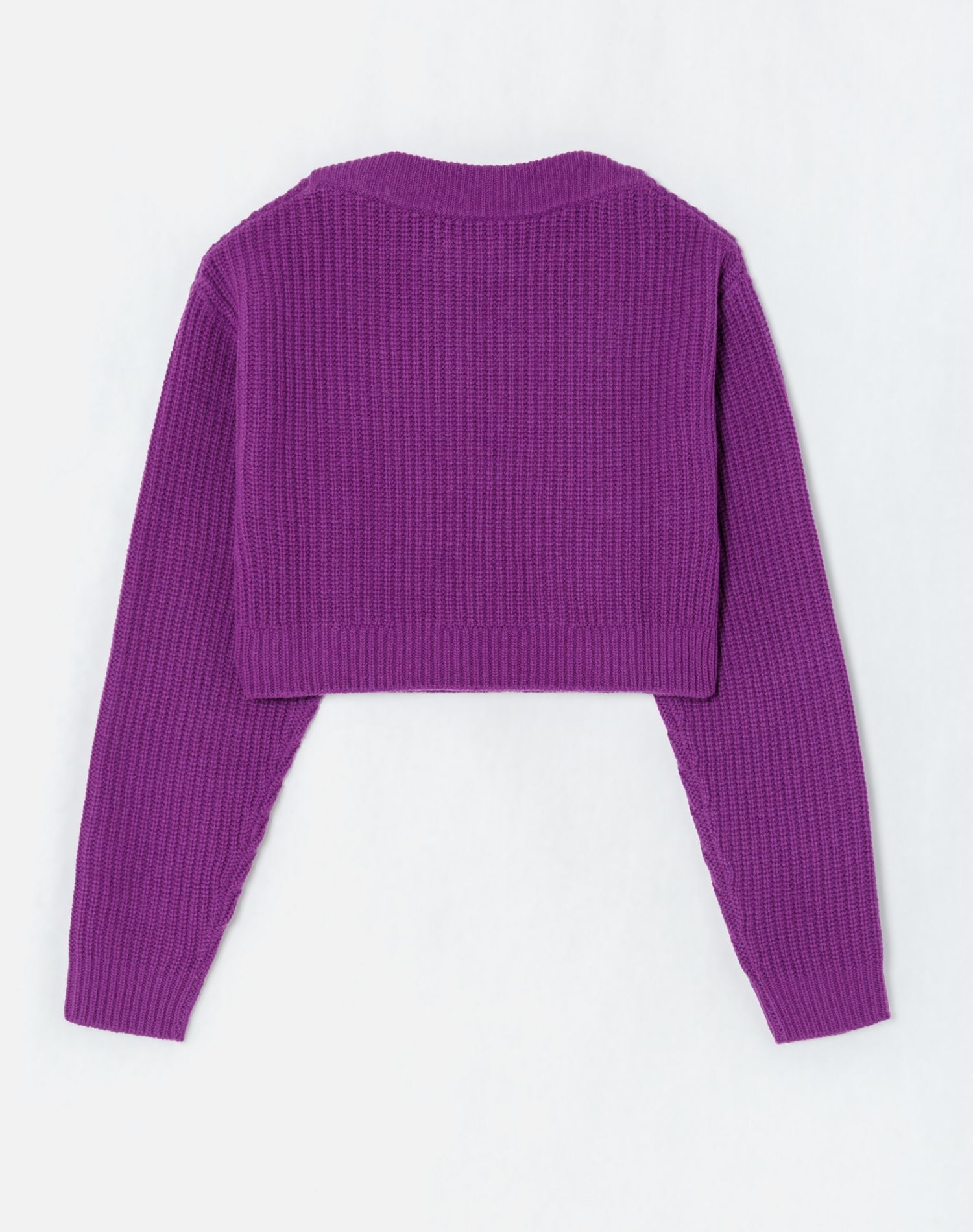 Cropped Boatneck Pullover | Purple