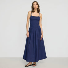Venus Smocked Organic Cotton Midi Dress | Dark Cobalt