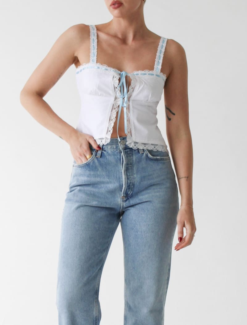 Vintage Love Cami | White Blue