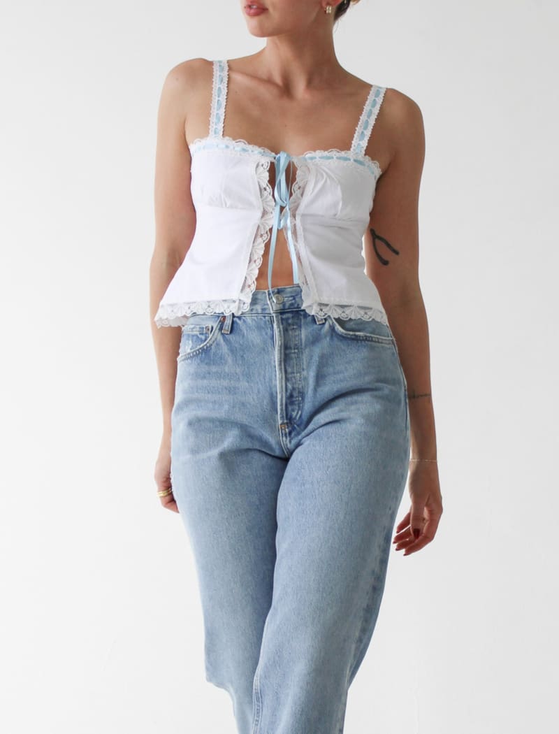 Vintage Love Cami | White Blue