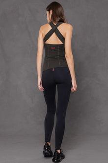 Women | Flat Waist Ankle Legging | Charcoal/Jet
