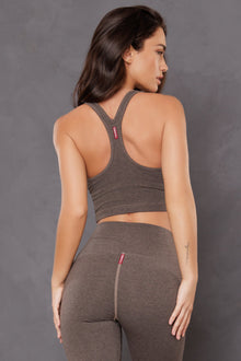 Women | Racerback Midi Bra | Charcoal/Woodsmoke