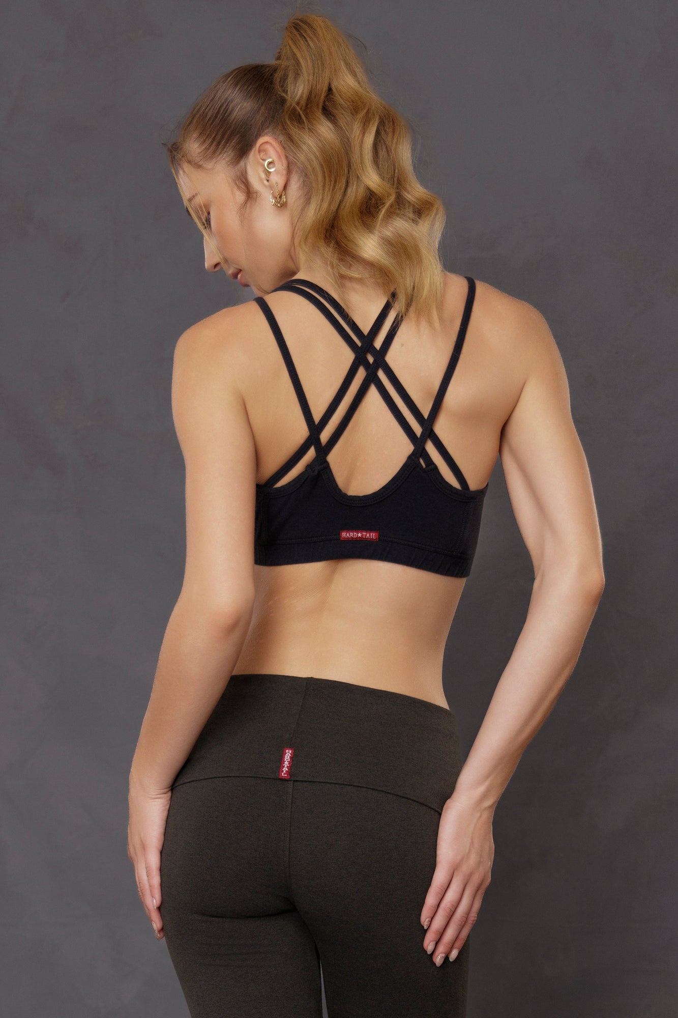 Women | Strappy Back Bra | Charcoal/Jet