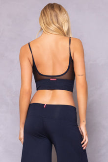 Women | Low Back Mesh Inset Bra | Past Midnight
